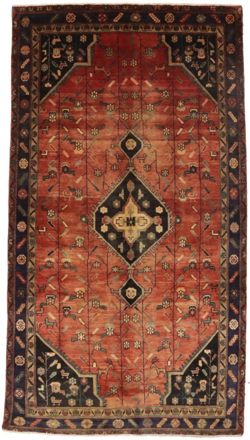 Semi Antique Rust Tribal 5X9 Koliaie Persian Rug