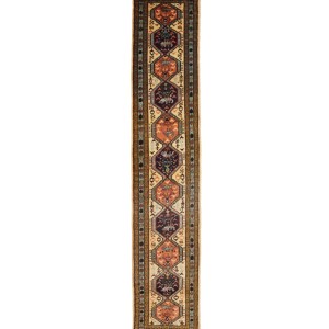 Rare Geometric Semi Antique 2'5X12'9 Oriental Runner Rug Hallway Kitchen Carpet