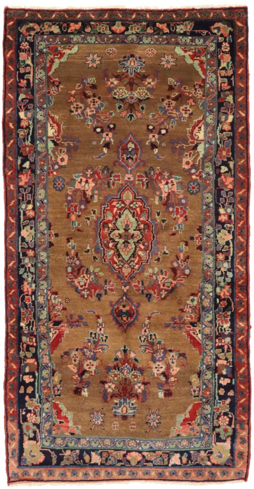 Khaki Tribal 4X7 Vintage Floral Oriental Persian Rug