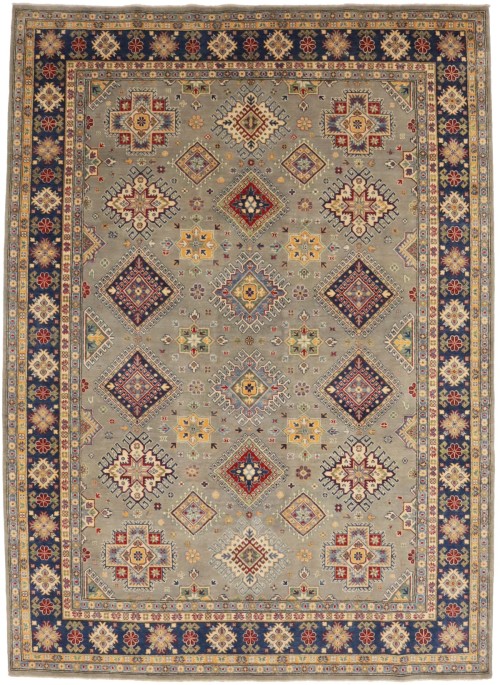 Gray GeometricTribal  8X11 Kazak Pakistan Rug