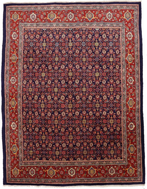 Vintage Plum Floral 10X13 Mahal Persian Rug