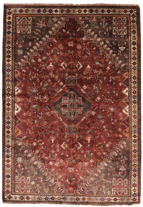 Vintage Rusty Red Tribal 5'9X8'5 Shiraz Persian Rug