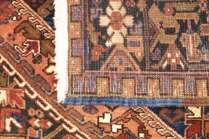 Semi Antique Red Geometric 8X11 Heriz Persian Rug