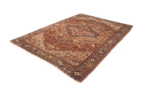 Semi Antique Red Geometric 8X11 Heriz Persian Rug