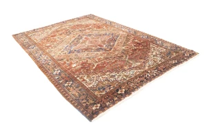 Semi Antique Red Geometric 8X11 Heriz Persian Rug