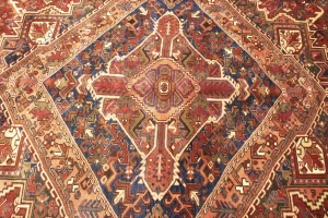 Semi Antique Red Geometric 8X11 Heriz Persian Rug