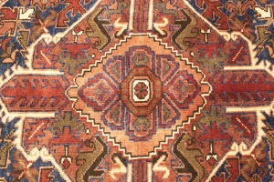 Semi Antique Red Geometric 8X11 Heriz Persian Rug
