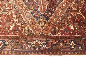 Semi Antique Red Geometric 8X11 Heriz Persian Rug