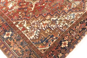 Semi Antique Red Geometric 8X11 Heriz Persian Rug