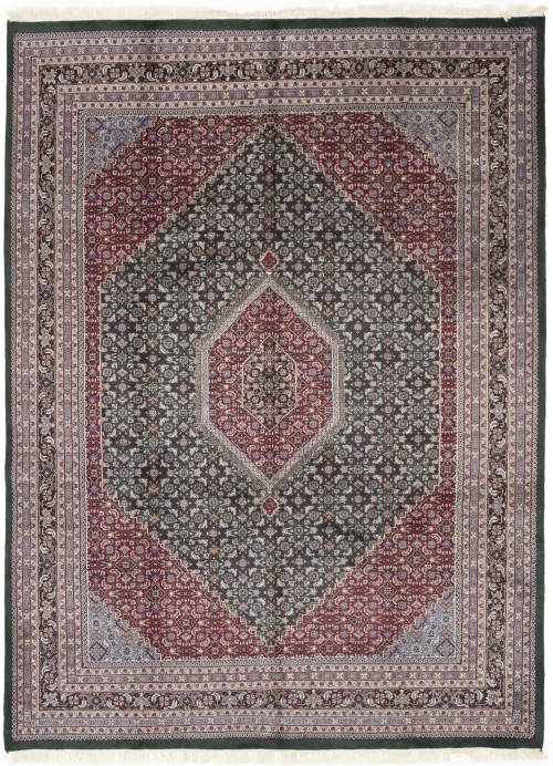 Green Floral Tribal 9X12 Indo-Bidjar Oriental Rug