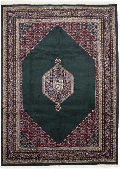 Green Floral Tribal 9X12 Indo-Bidjar Oriental Rug