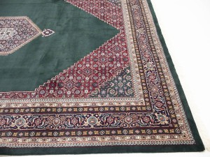 Green Floral Tribal 9X12 Indo-Bidjar Oriental Rug