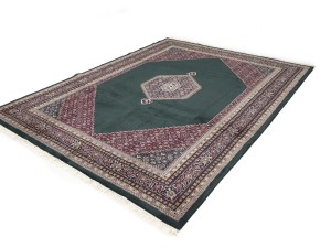 Green Floral Tribal 9X12 Indo-Bidjar Oriental Rug
