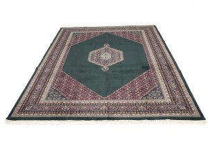 Green Floral Tribal 9X12 Indo-Bidjar Oriental Rug