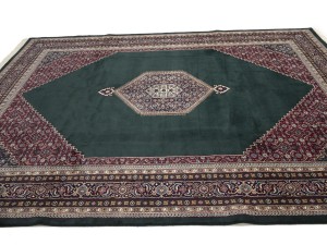 Green Floral Tribal 9X12 Indo-Bidjar Oriental Rug