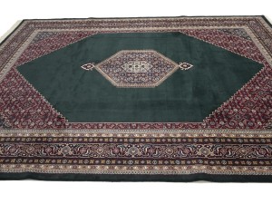 Green Floral Tribal 9X12 Indo-Bidjar Oriental Rug