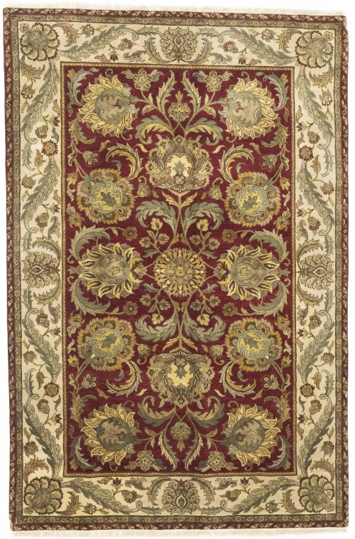 Red Floral Classic 6X9 Agra Jaipur Oriental Rug