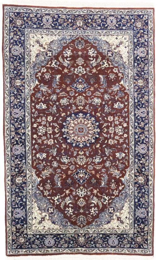 Red Floral Classic 3X5 Indo-Kashan Oriental Rug