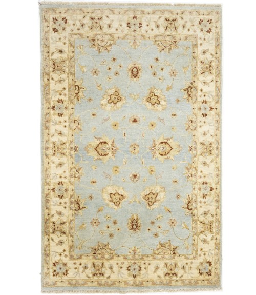 Light Blue Floral 4X6 Peshawar Pakistan Oriental Rug