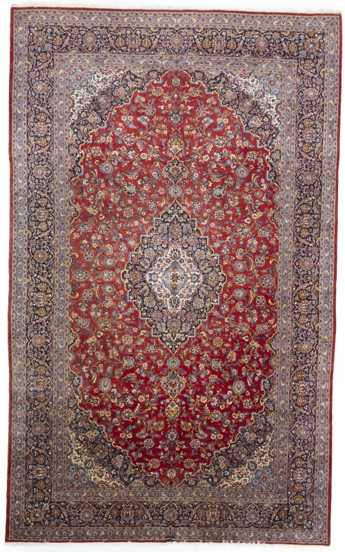 Semi Antique Red Traditional Red 10X16 Kashan Persian Rug