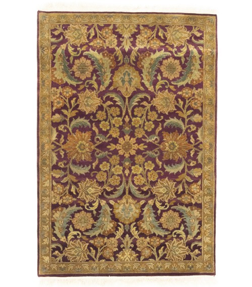 Burgundy Floral Classic 4X6 Agra Jaipur Oriental Rug