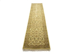 Golden Beige Floral Classic 3X14 Agra Jaipur Oriental Runner Rug