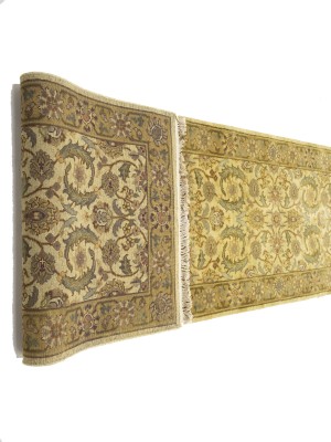 Golden Beige Floral Classic 3X14 Agra Jaipur Oriental Runner Rug