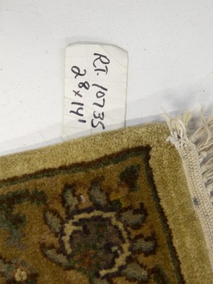 Golden Beige Floral Classic 3X14 Agra Jaipur Oriental Runner Rug