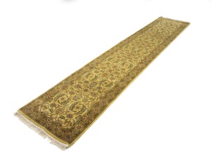 Golden Beige Floral Classic 3X14 Agra Jaipur Oriental Runner Rug