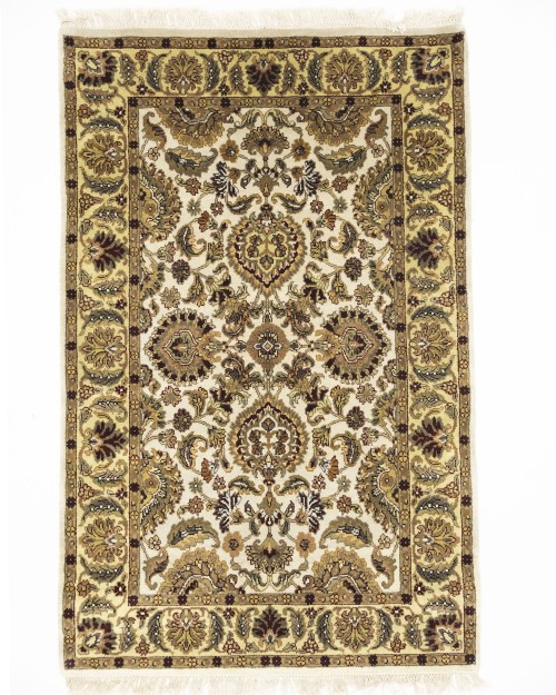 Cream Floral Classic 4X6 Agra Jaipur Oriental Rug