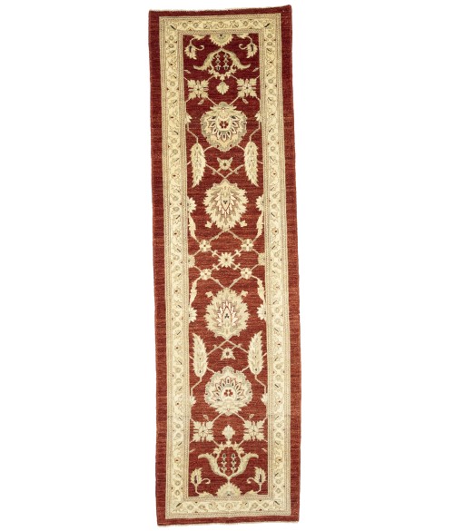 Scarlet Red Floral 3X9 Peshawar Pakistan Oriental Runner Rug