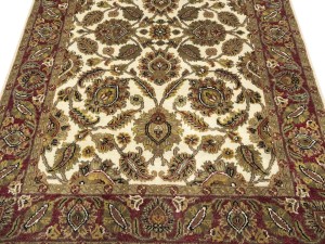 Cream Floral Classic 4'5X6'2 Agra Jaipur Oriental Rug