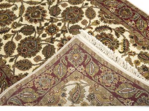 Cream Floral Classic 4'5X6'2 Agra Jaipur Oriental Rug