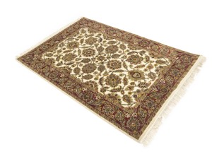 Cream Floral Classic 4'5X6'2 Agra Jaipur Oriental Rug