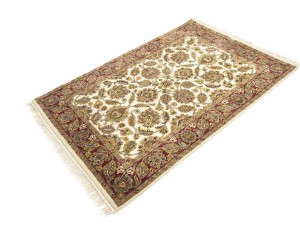 Cream Floral Classic 4'5X6'2 Agra Jaipur Oriental Rug
