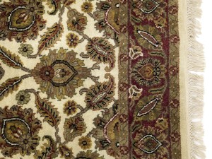 Cream Floral Classic 4'5X6'2 Agra Jaipur Oriental Rug
