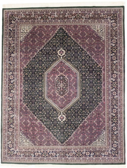 Dark Green Floral Tribal 8X10 Indo-Bidjar Oriental Rug