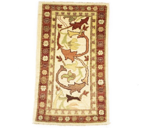 Cream Floral Chobi Peshawar 2X3 Pakistan Oriental Rug