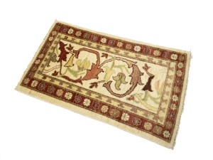 Cream Floral Chobi Peshawar 2X3 Pakistan Oriental Rug