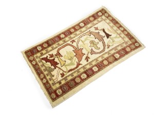 Cream Floral Chobi Peshawar 2X3 Pakistan Oriental Rug