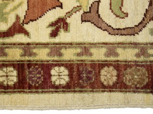 Cream Floral Chobi Peshawar 2X3 Pakistan Oriental Rug