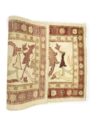 Cream Floral Chobi Peshawar 2X3 Pakistan Oriental Rug