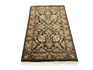 Black Floral Classic 3X5 Agra Jaipur Oriental Rug