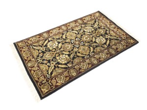 Black Floral Classic 3X5 Agra Jaipur Oriental Rug