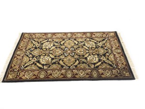 Black Floral Classic 3X5 Agra Jaipur Oriental Rug