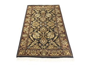 Black Floral Classic 3X5 Agra Jaipur Oriental Rug