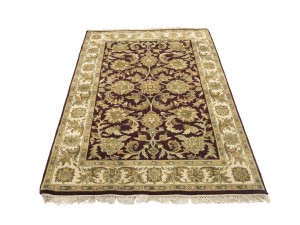Burgundy Floral Classic 4X6 Agra Jaipur Oriental Rug