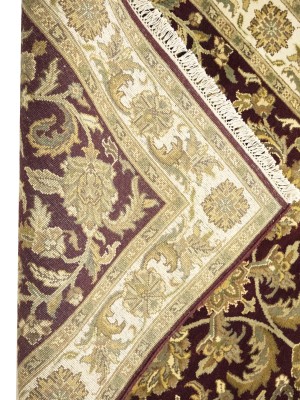 Burgundy Floral Classic 4X6 Agra Jaipur Oriental Rug