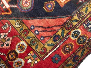 Vintage Purple-navy Floral 3'7X12'8 Hamedan Persian Runner Rug