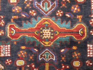 Vintage Purple-navy Floral 3'7X12'8 Hamedan Persian Runner Rug